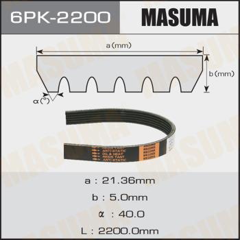 MASUMA 6PK-2200 - Cinghia Poly-V autozon.pro