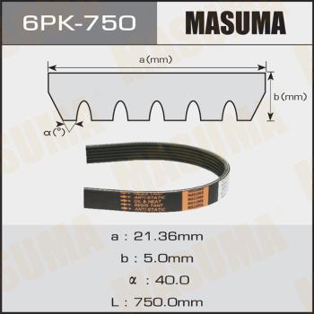 MASUMA 6PK-750 - Cinghia Poly-V autozon.pro