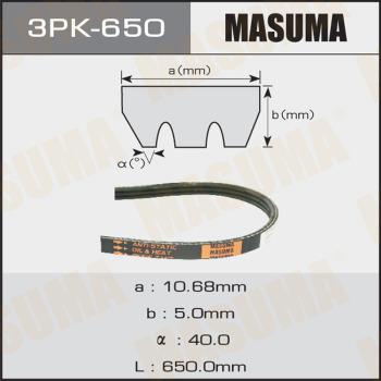 MASUMA 3PK-650 - Cinghia Poly-V autozon.pro