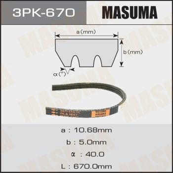 MASUMA 3PK-670 - Cinghia Poly-V autozon.pro