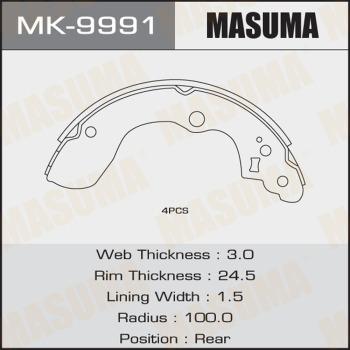 MASUMA MK-9991 - Kit ganasce freno autozon.pro