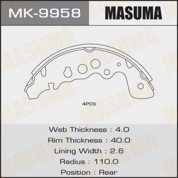 MASUMA MK-9958 - Kit ganasce freno autozon.pro