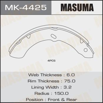 MASUMA MK-4425 - Kit ganasce freno autozon.pro