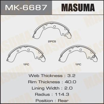 MASUMA MK-6687 - Kit ganasce freno autozon.pro