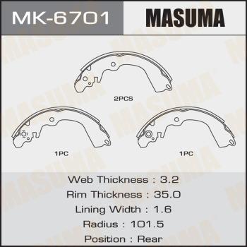 MASUMA MK-6701 - Kit ganasce freno autozon.pro