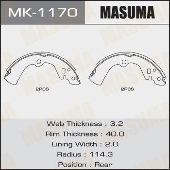 MASUMA MK-1170 - Kit ganasce freno autozon.pro