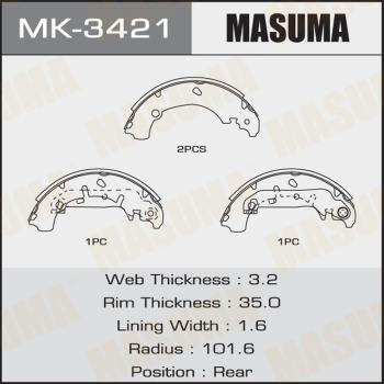 MASUMA MK-3421 - Kit ganasce freno autozon.pro