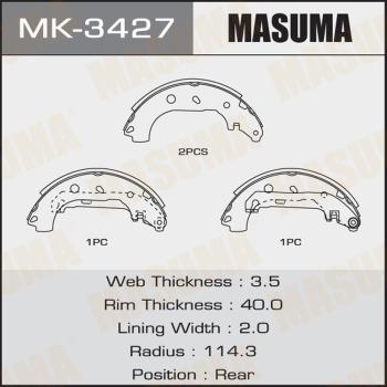 MASUMA MK-3427 - Kit ganasce freno autozon.pro