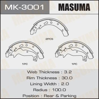 MASUMA MK-3001 - Kit ganasce freno autozon.pro