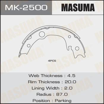 MASUMA MK-2500 - Kit ganasce freno autozon.pro