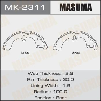 MASUMA MK-2311 - Kit ganasce freno autozon.pro