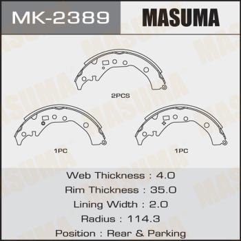 MASUMA MK-2389 - Kit ganasce freno autozon.pro