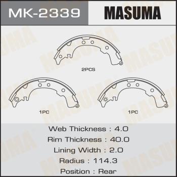 MASUMA MK-2339 - Kit ganasce freno autozon.pro