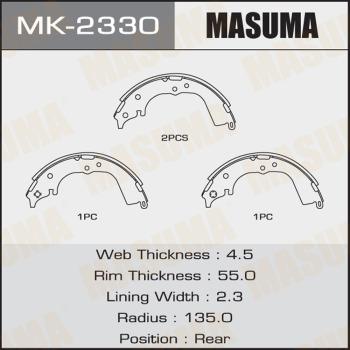 MASUMA MK-2330 - Kit ganasce freno autozon.pro