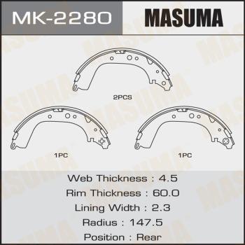 MASUMA MK-2280 - Kit ganasce freno autozon.pro