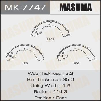 MASUMA MK-7747 - Kit ganasce freno autozon.pro