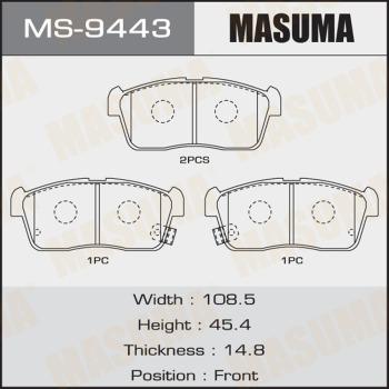 MASUMA MS-9443 - Kit ganasce freno autozon.pro