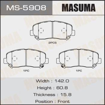 MASUMA MS-5908 - Kit ganasce freno autozon.pro