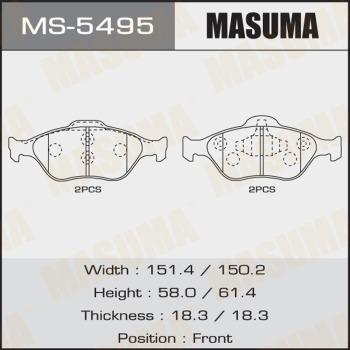 MASUMA MS-5495 - Kit ganasce freno autozon.pro