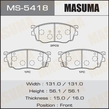 MASUMA MS-5418 - Kit ganasce freno autozon.pro