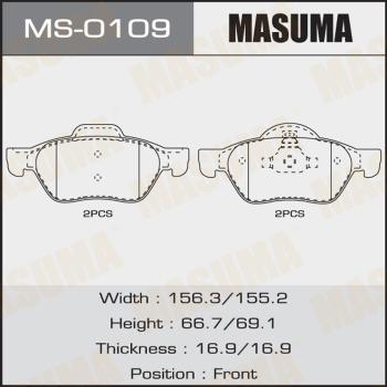 MASUMA MS-0109 - Kit ganasce freno autozon.pro