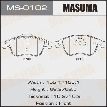 MASUMA MS-0102 - Kit ganasce freno autozon.pro