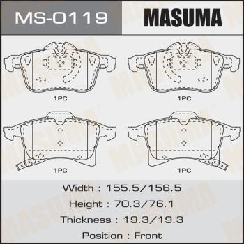 MASUMA MS-0119 - Kit ganasce freno autozon.pro