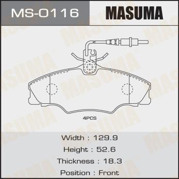 MASUMA MS-0116 - Kit ganasce freno autozon.pro