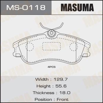 MASUMA MS-0118 - Kit ganasce freno autozon.pro