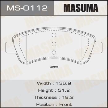 MASUMA MS-0112 - Kit ganasce freno autozon.pro