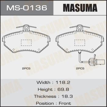 MASUMA MS-0136 - Kit ganasce freno autozon.pro