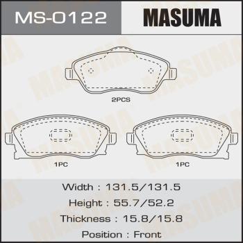 MASUMA MS-0122 - Kit ganasce freno autozon.pro