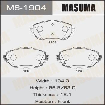 MASUMA MS-1904 - Kit ganasce freno autozon.pro