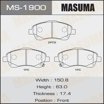 MASUMA MS-1900 - Kit ganasce freno autozon.pro