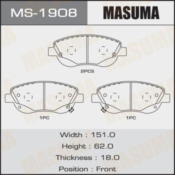 MASUMA MS-1908 - Kit ganasce freno autozon.pro