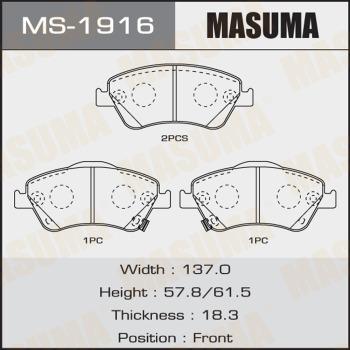 MASUMA MS-1916 - Kit ganasce freno autozon.pro