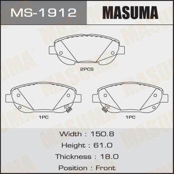 MASUMA MS-1912 - Kit ganasce freno autozon.pro