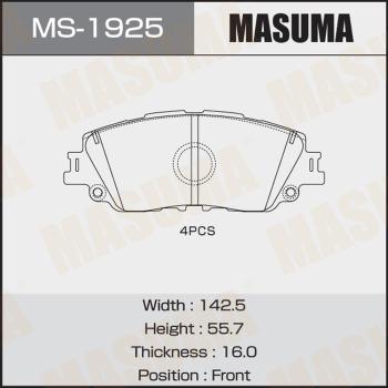 MASUMA MS-1925 - Kit ganasce freno autozon.pro