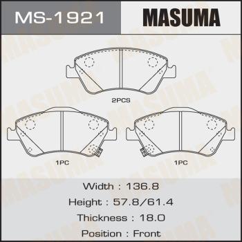 MASUMA MS-1921 - Kit ganasce freno autozon.pro