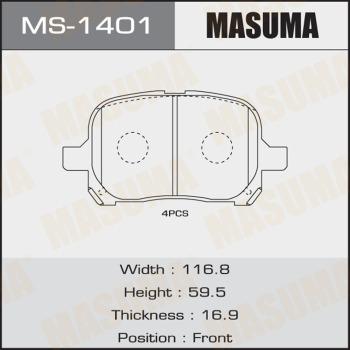 MASUMA MS-1401 - Kit ganasce freno autozon.pro