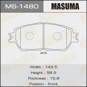 MASUMA MS-1480 - Kit ganasce freno autozon.pro