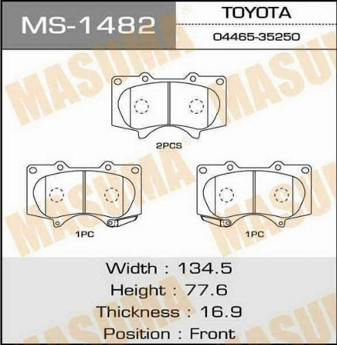 MASUMA MS-1482 - Kit ganasce freno autozon.pro