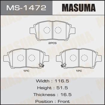 MASUMA MS-1472 - Kit ganasce freno autozon.pro