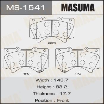 MASUMA MS-1541 - Kit ganasce freno autozon.pro