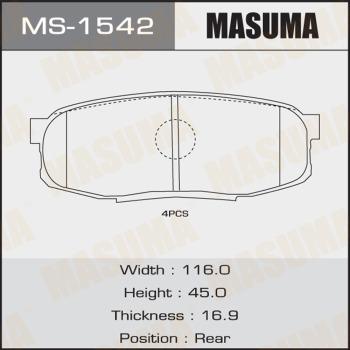 MASUMA MS-1542 - Kit ganasce freno autozon.pro