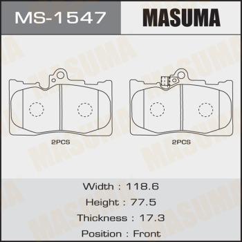 MASUMA MS-1547 - Kit ganasce freno autozon.pro