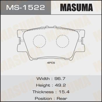 MASUMA MS-1522 - Kit ganasce freno autozon.pro