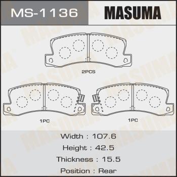 MASUMA MS-1136 - Kit ganasce freno autozon.pro