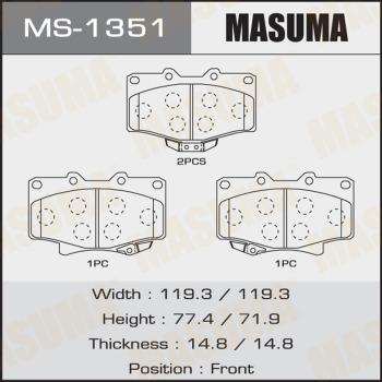 MASUMA MS-1351 - Kit ganasce freno autozon.pro