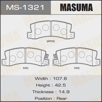 MASUMA MS-1321 - Kit ganasce freno autozon.pro